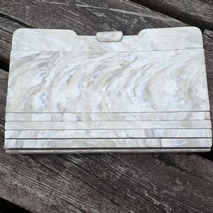 Vintage Italian hardshell handbag in creme
